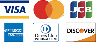 Visa、Mastercard、JCB、American Express、Diners、Discover